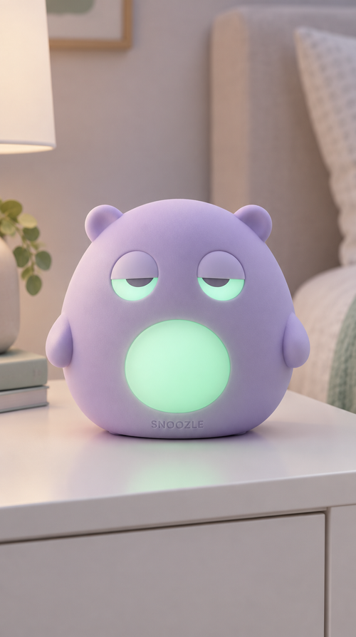 SNOOZLE night light with glowing mint belly